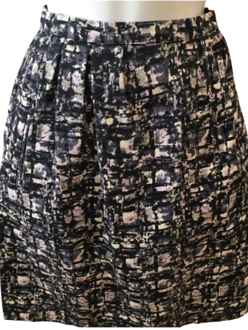 Michael Kors Round Skirt Blue Purple Geometric Print with Pockets! Size 6
